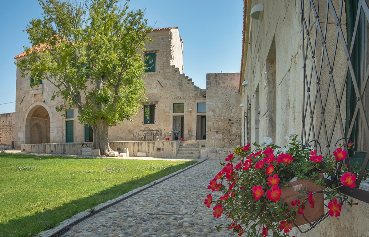 Courtyard in Maškovića han near Lake Vrana, Zadar region