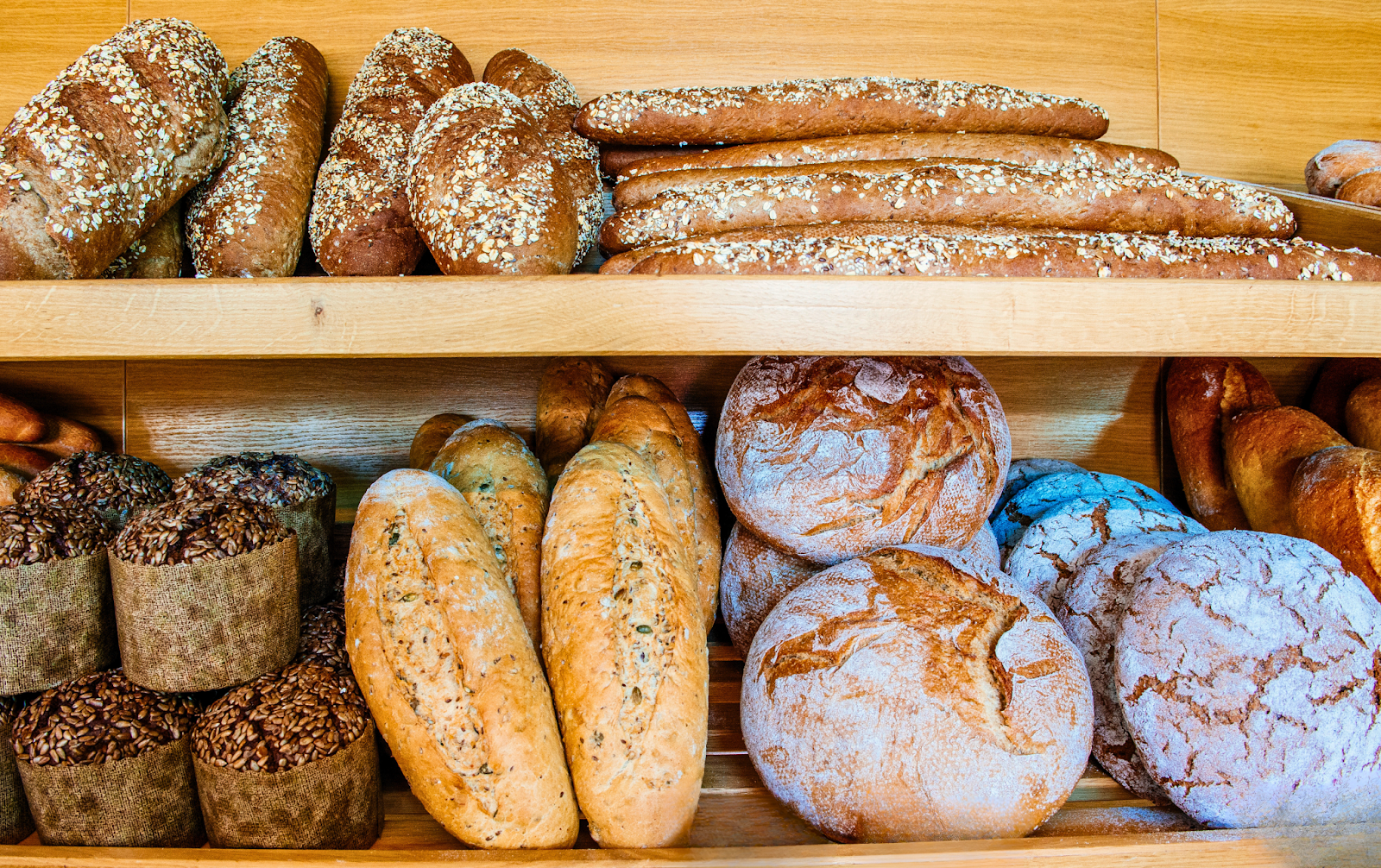 Freshly baked breads at Bread Box Bakery 